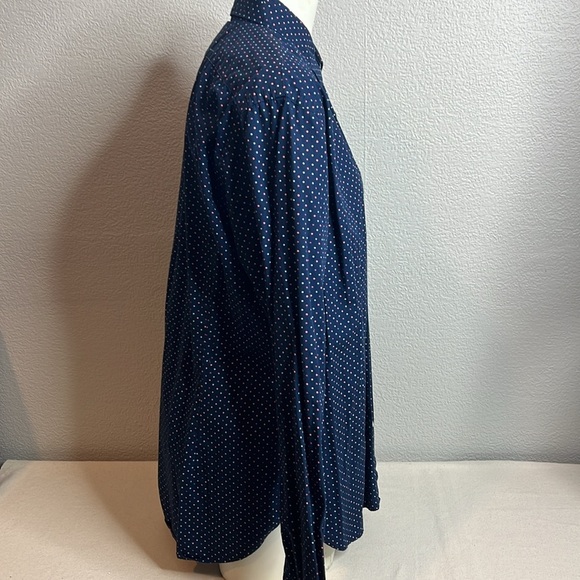 Express Men’s Fitted Polka Dot Button-Down Shirt L – Stylish Casual - Picture 4 of 6